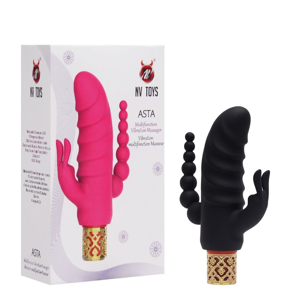 Vibrador com plug y estimulador de clítoris